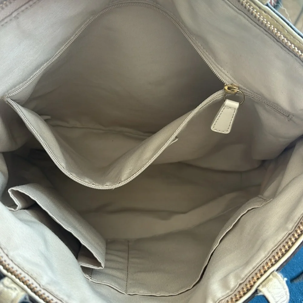 Coach multicolored sateen purse. F19196